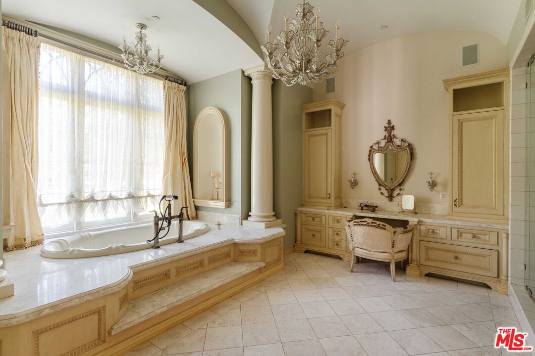 Bathroom, Chandelier, Interior, Recessed Lighting