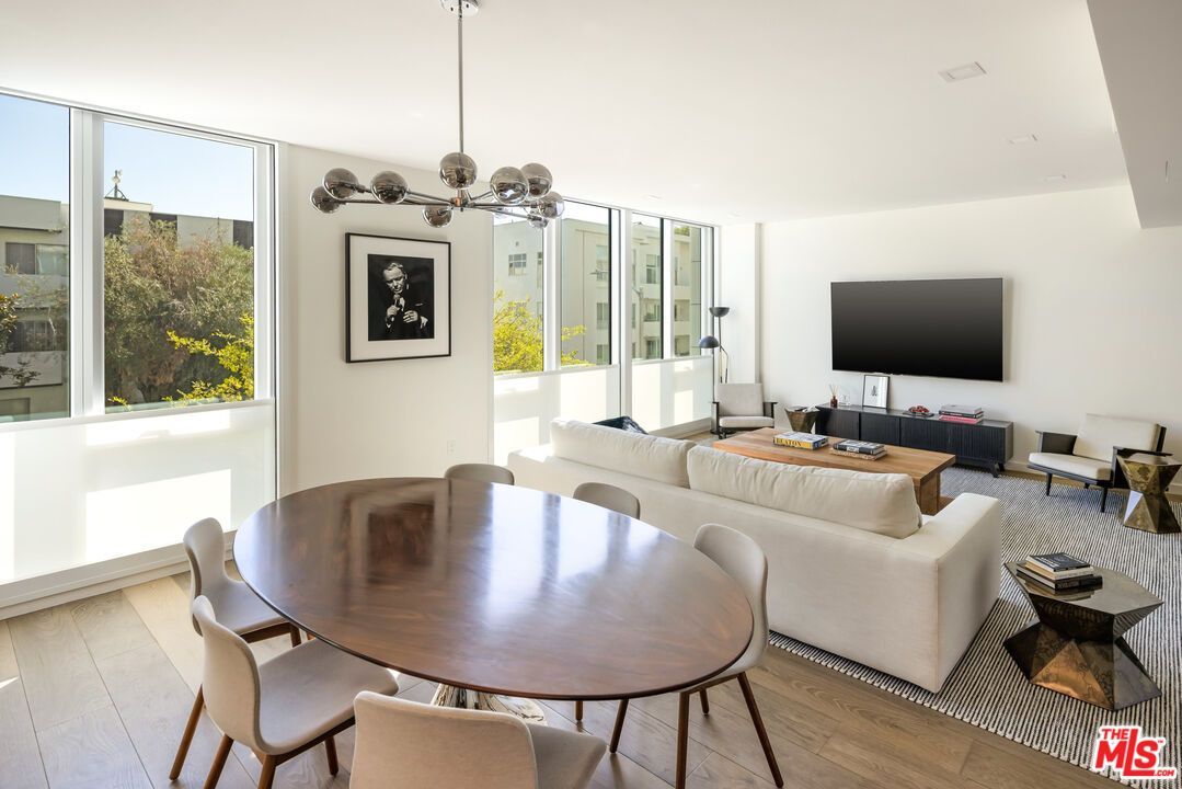 Dining room, Interior, Living room, Pendant Lights, Wood Texture Flooring