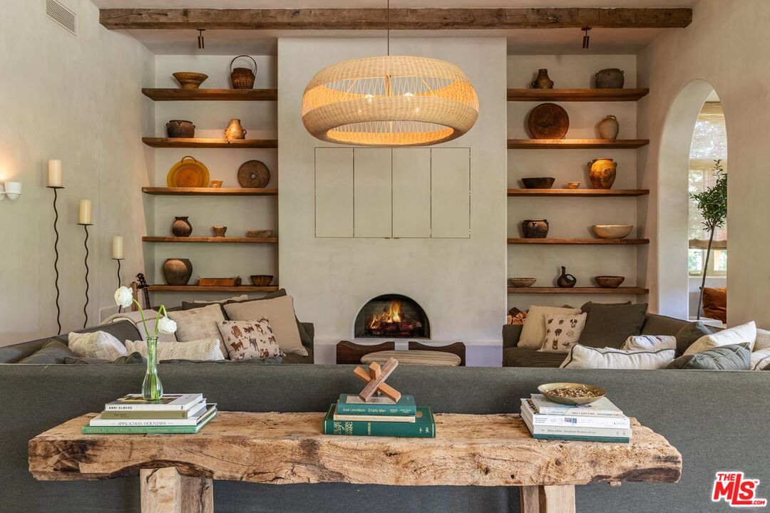 Fireplace, Interior, Living room, Pendant Lights