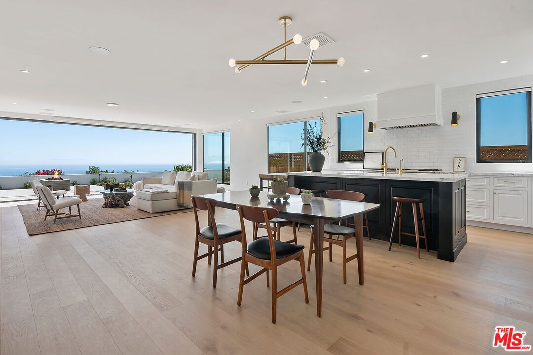 Dining room, Interior, Kitchen, Living room, Pendant Lights, Recessed Lighting, Water, Wood Texture Flooring