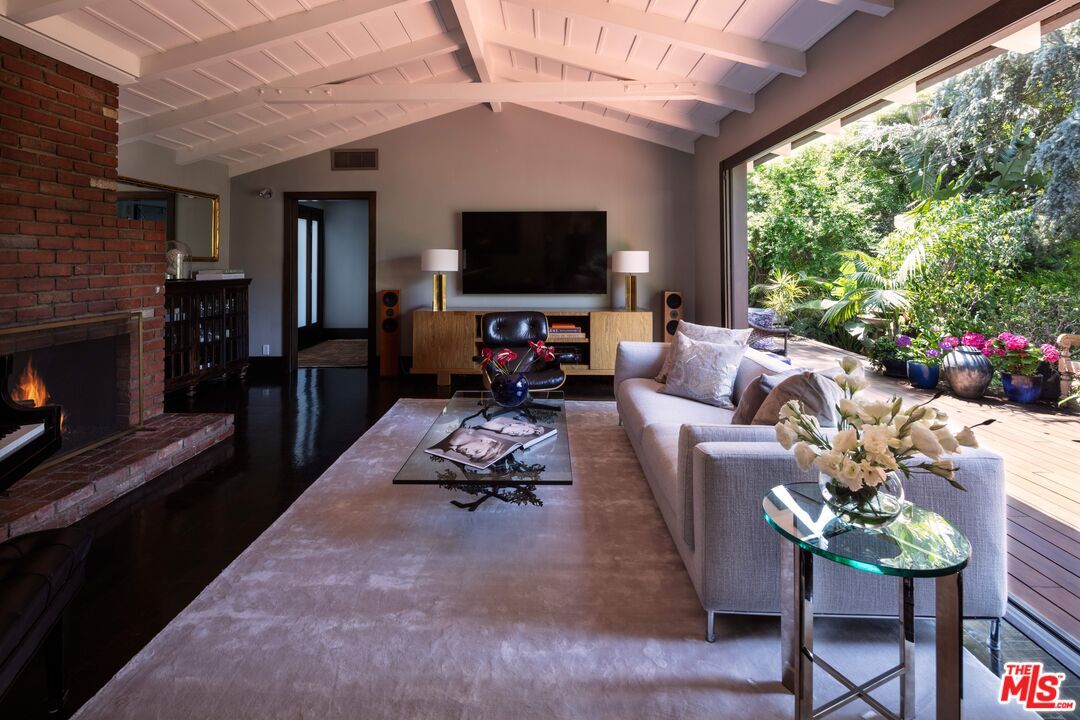 Fireplace, Interior, Living room, Stone Walls, Wood Texture Flooring