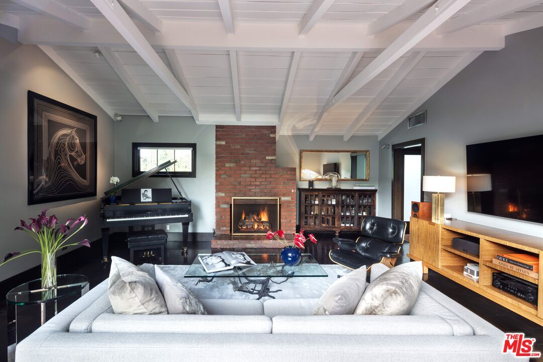 Fireplace, Interior, Living room, Piano, Stone Walls