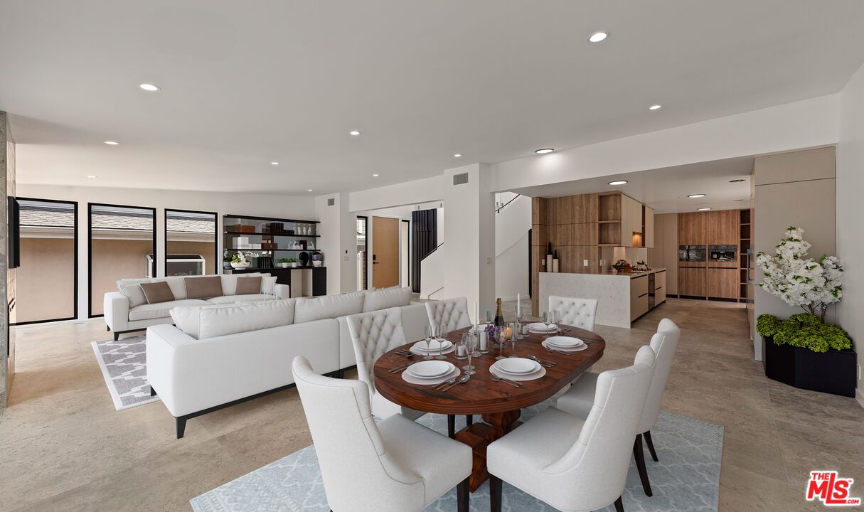 Dining room, Interior, Kitchen, Living room, Recessed Lighting