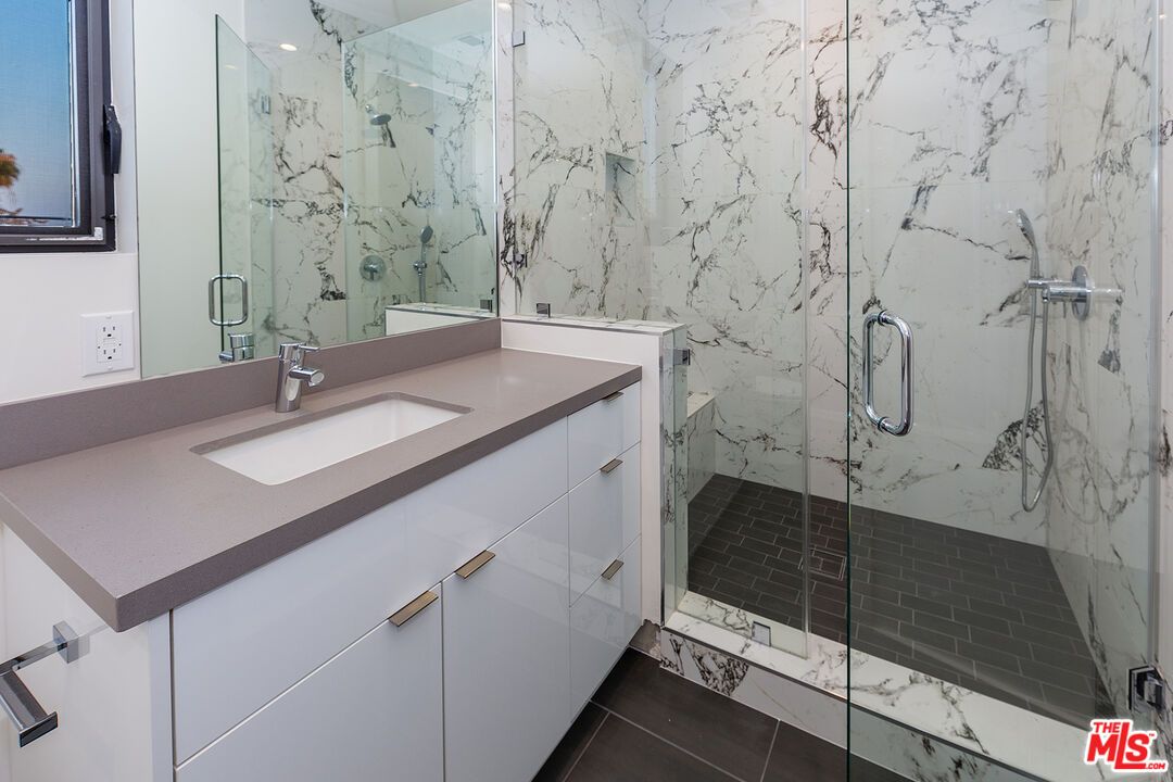 Bathroom, Glass Shower, Interior, Marble Walls