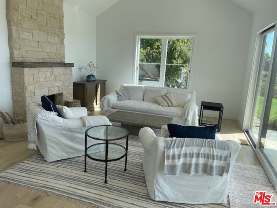 Fireplace, Interior, Living room, Stone Walls, Wood Texture Flooring