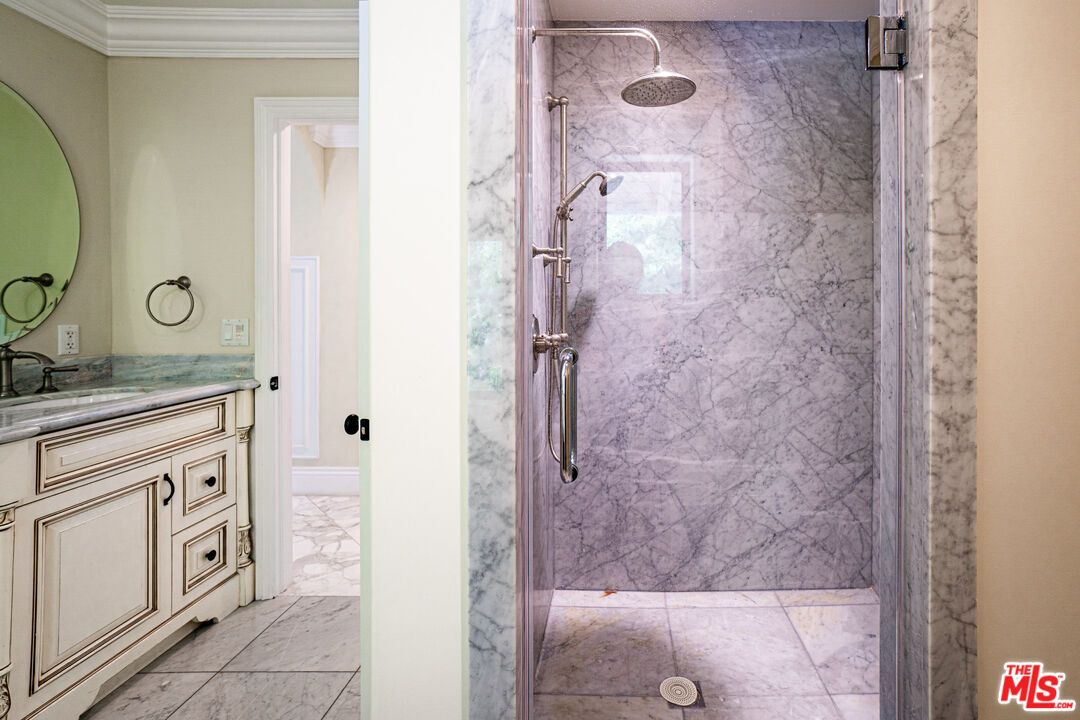 Bathroom, Glass Shower, Interior, Marble, Marble Walls