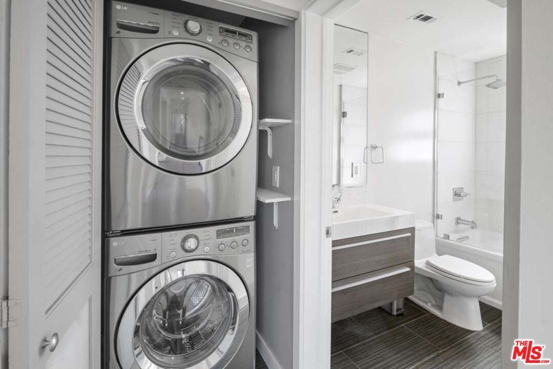 Bathroom, Glass Shower, Interior, Utility Closets, Washer