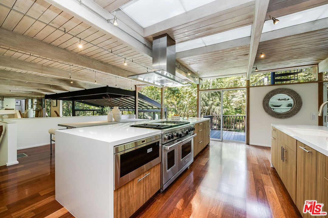 Interior, Kitchen, Stainless Steel Appliances, Wooden Beams, Wooden Ceilings, Wood Texture Flooring