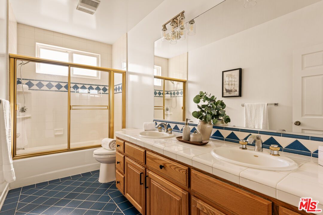 Bathroom, Dual Sink Vanities, Glass Shower, Interior, Tile Countertops