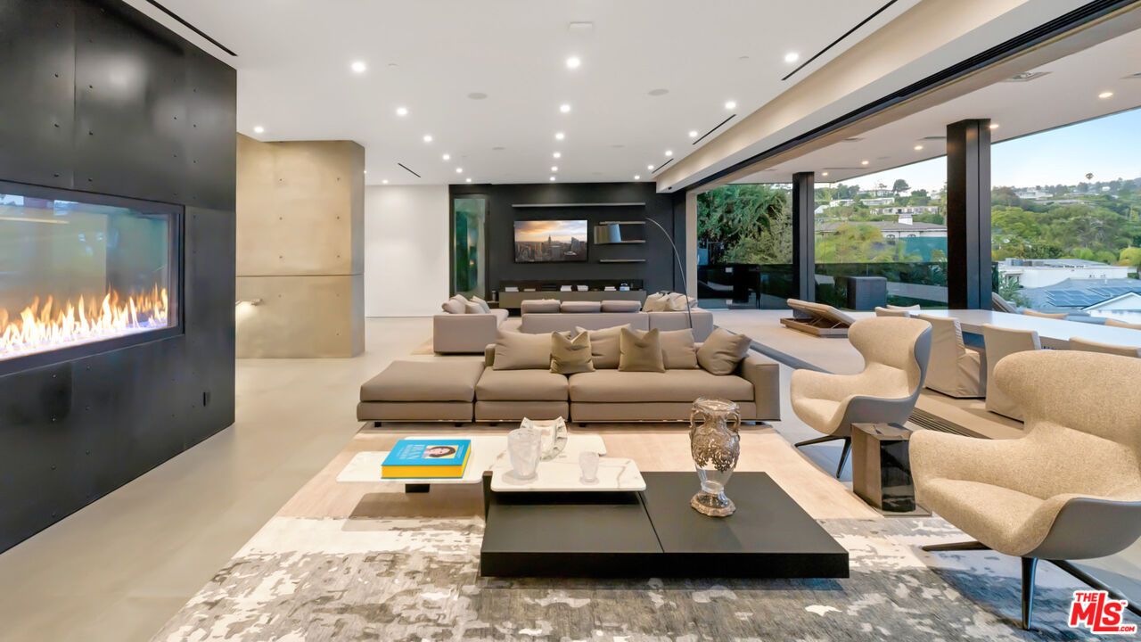 Dining room, Fireplace, Interior, Living room, Recessed Lighting