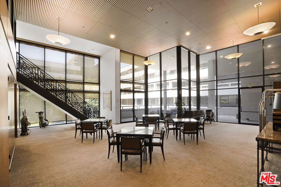 Dining room, Interior, Pendant Lights, Recessed Lighting, Wood Texture Flooring