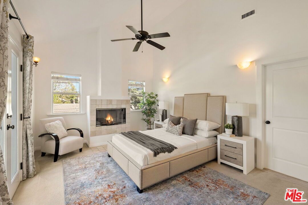 Bedroom, Fireplace, Interior