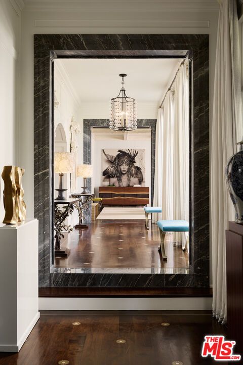 Chandelier, Interior, Wood Texture Flooring
