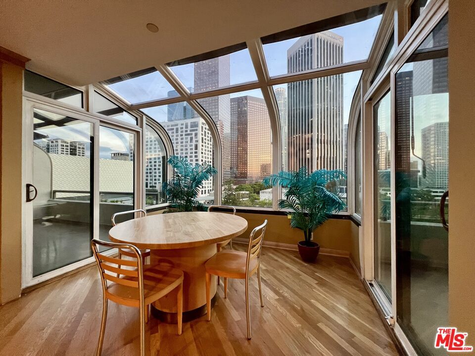 Dining room, Glass Ceilings, Interior, Sun Room, Wood Texture Flooring