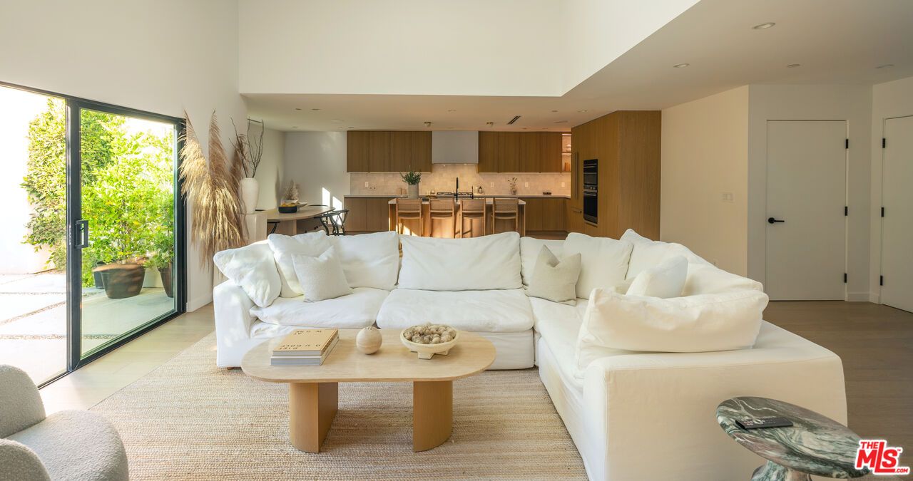 Interior, Kitchen, Living room, Recessed Lighting, Stainless Steel Appliances, Wood Texture Flooring