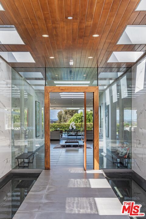 Interior, Marble Walls, Pool, Recessed Lighting, Wooden Ceilings