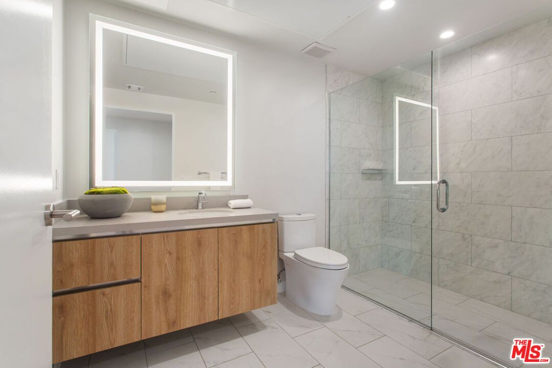 Bathroom, Glass Shower, Interior, Marble, Marble Walls, Recessed Lighting