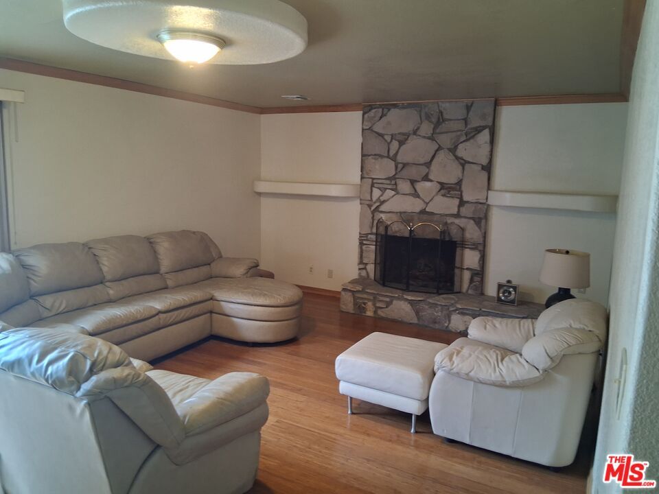 Fireplace, Interior, Living room, Stone Walls, Wood Texture Flooring