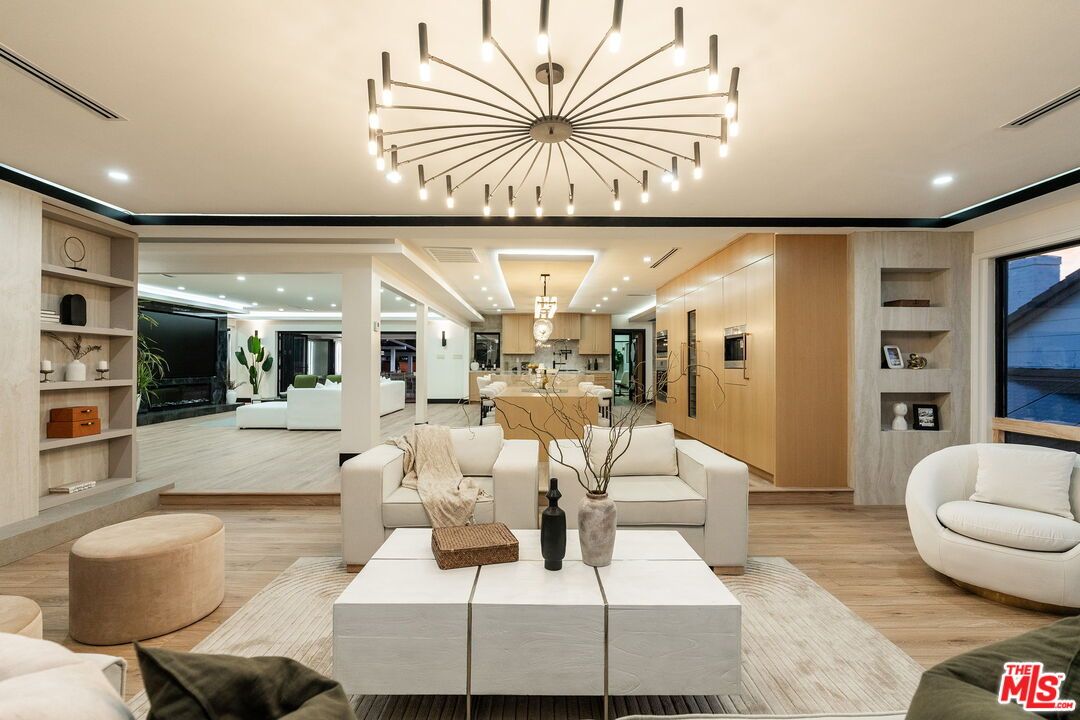 Interior, Kitchen, Living room, Pendant Lights, Recessed Lighting, Stainless Steel Appliances, Wood Texture Flooring