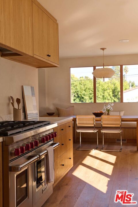 Dining room, Interior, Kitchen, Stainless Steel Appliances, Wood Texture Flooring