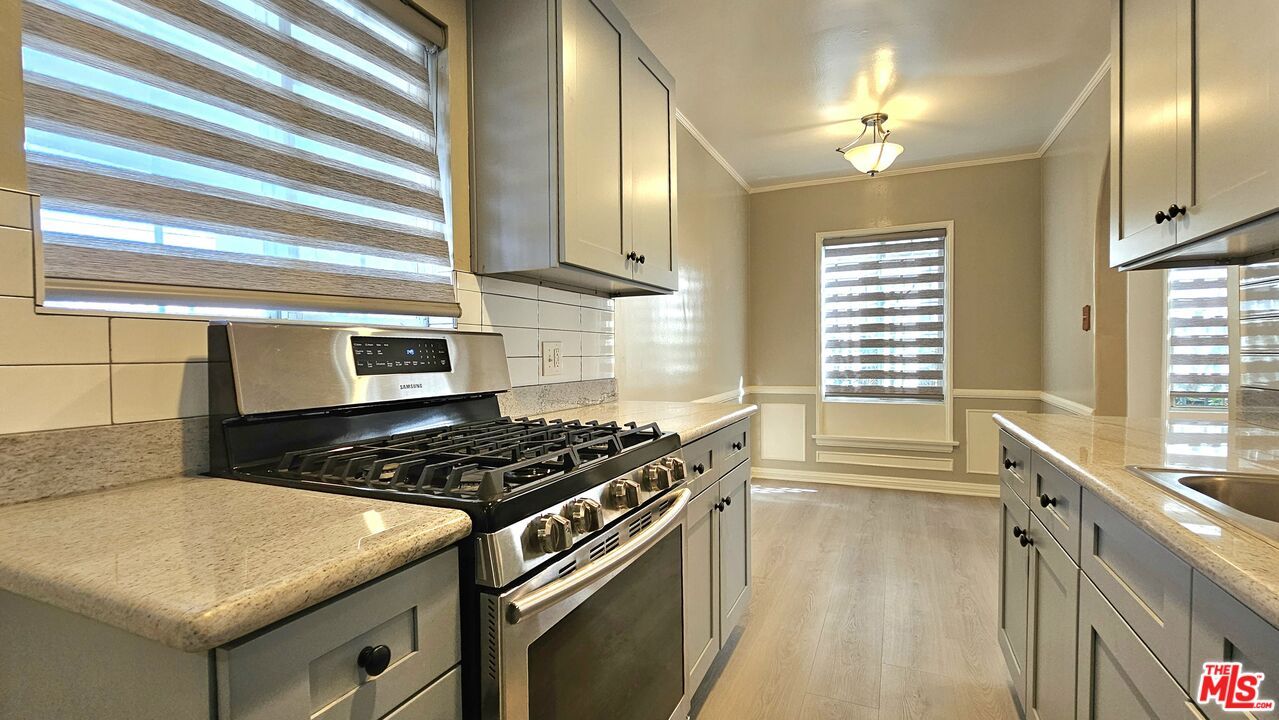 Interior, Kitchen, Stainless Steel Appliances, Wood Texture Flooring