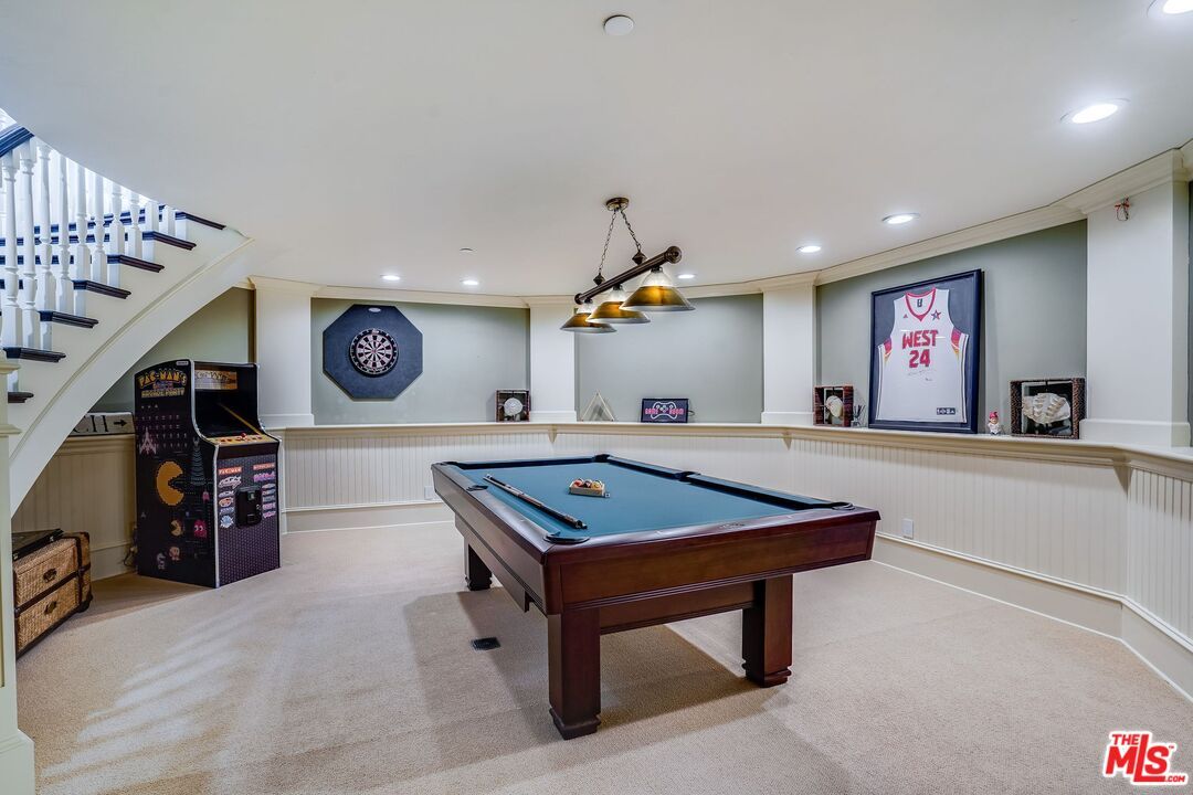 Billiard Table, Game Room, Interior, Pendant Lights, Recessed Lighting