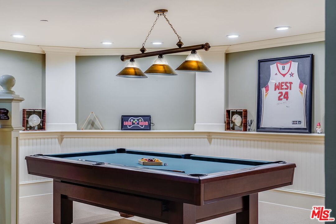 Billiard Table, Game Room, Interior, Pendant Lights, Recessed Lighting