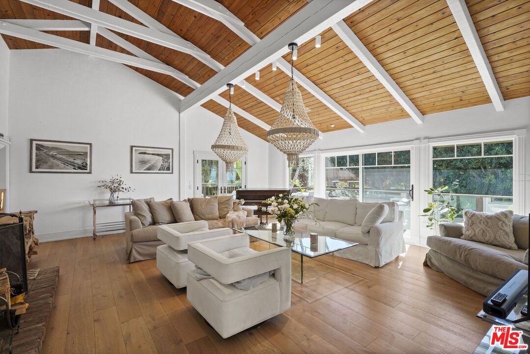 Chandelier, Interior, Living room, Wooden Ceilings, Wood Texture Flooring