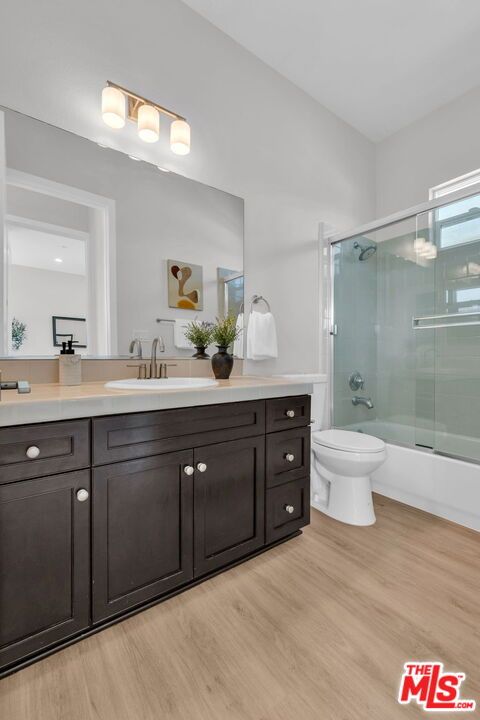 Bathroom, Glass Shower, Interior, Wood Texture Flooring