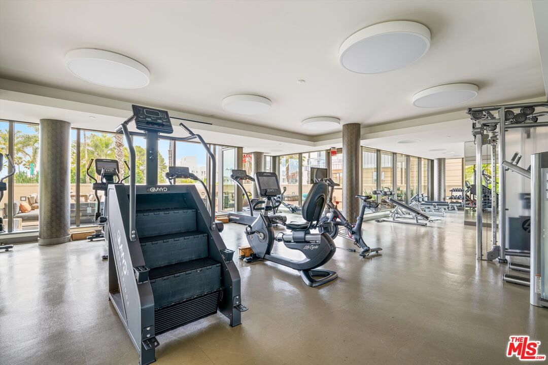 Fitness Equipment, Gym, Interior, Recessed Lighting
