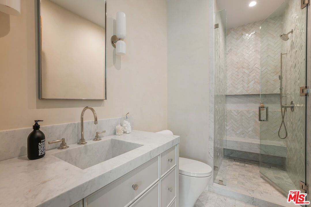 Bathroom, Glass Shower, Interior, Marble, Recessed Lighting