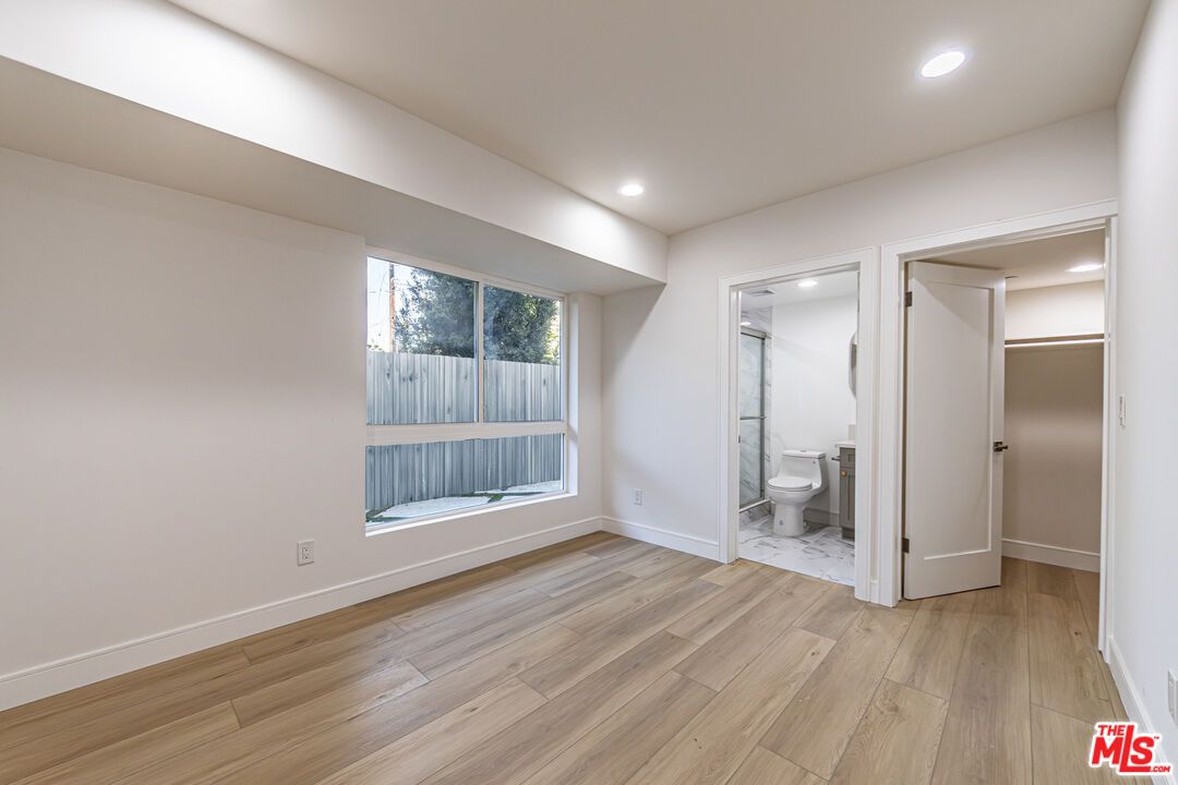 Bathroom, Empty room, Interior, Marble, Recessed Lighting, Wood Texture Flooring