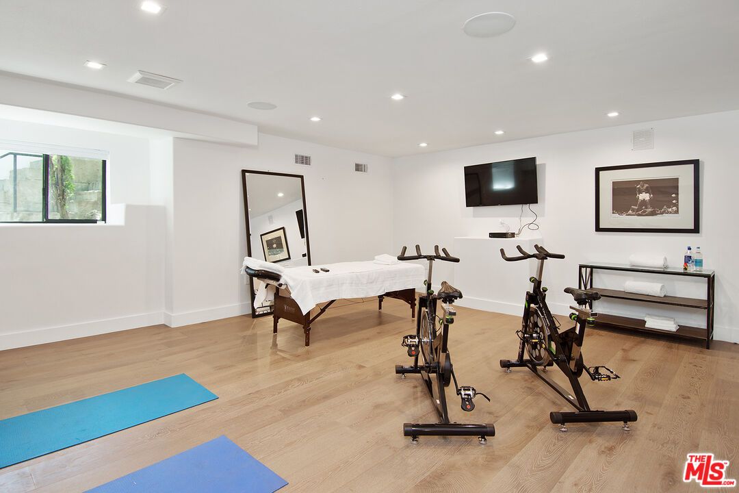 Fitness Equipment, Interior, Recessed Lighting, Wood Texture Flooring