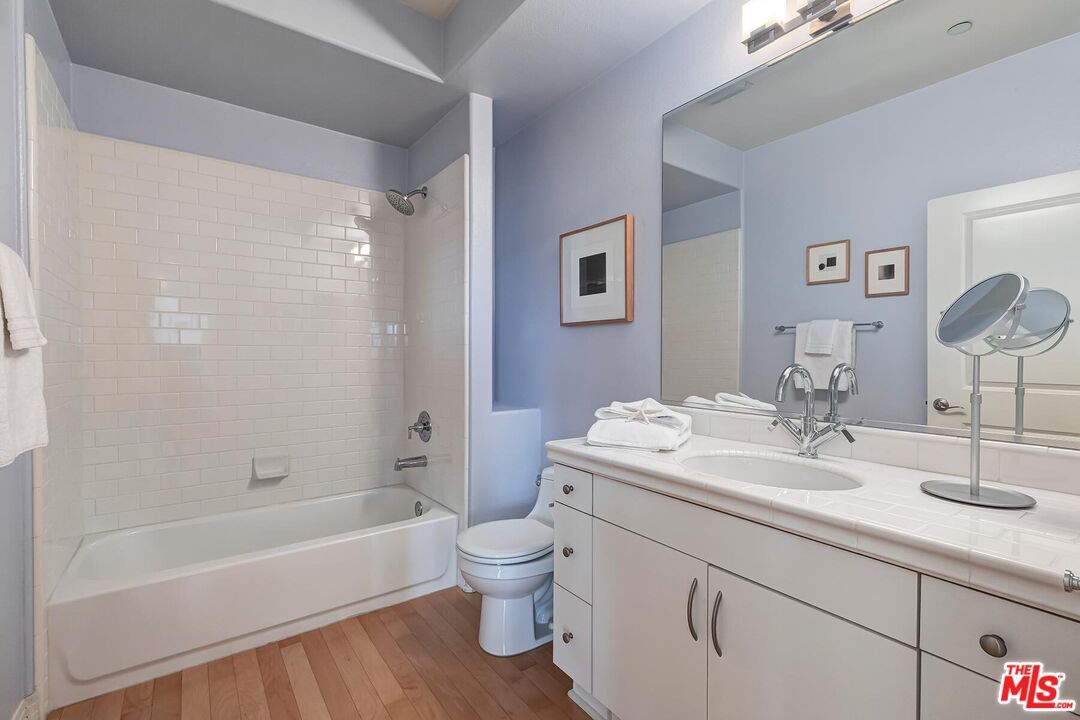 Bathroom, Interior, Tile Countertops, Wood Texture Flooring