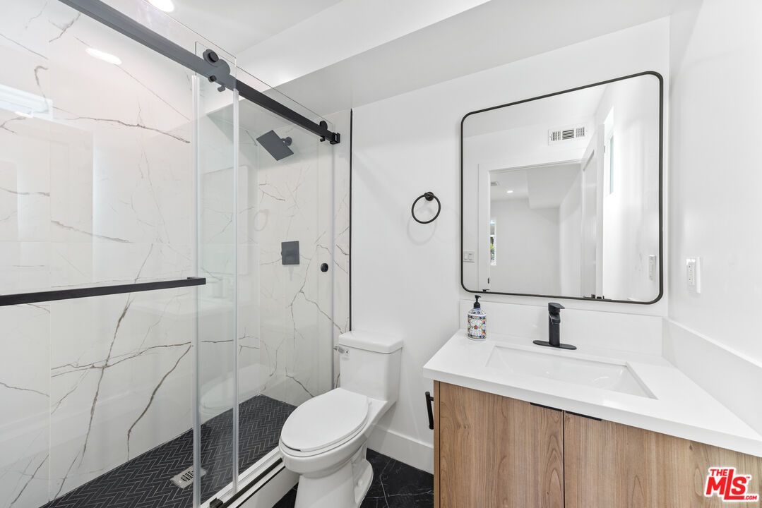 Bathroom, Glass Shower, Interior, Marble Walls, Recessed Lighting