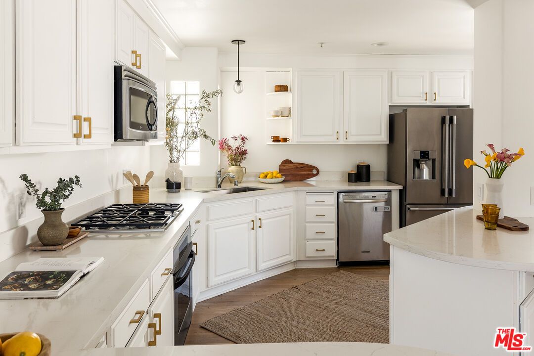 Interior, Kitchen, Pendant Lights, Stainless Steel Appliances, Wood Texture Flooring