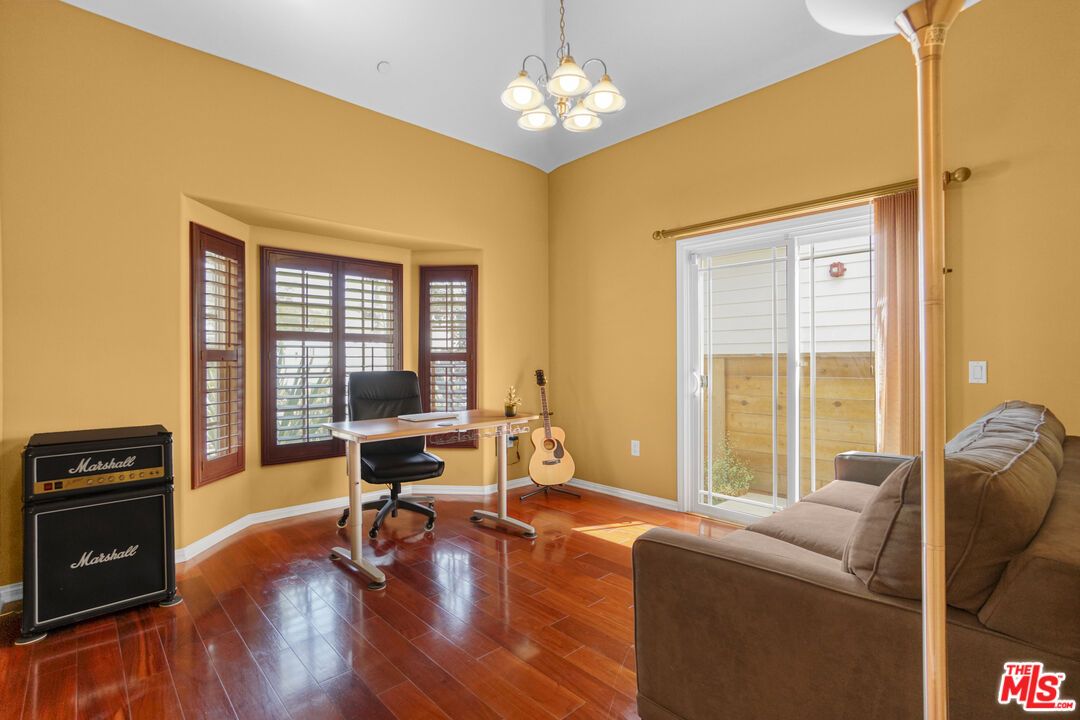 Chandelier, Home Office, Interior, Pendant Lights, Wood Texture Flooring