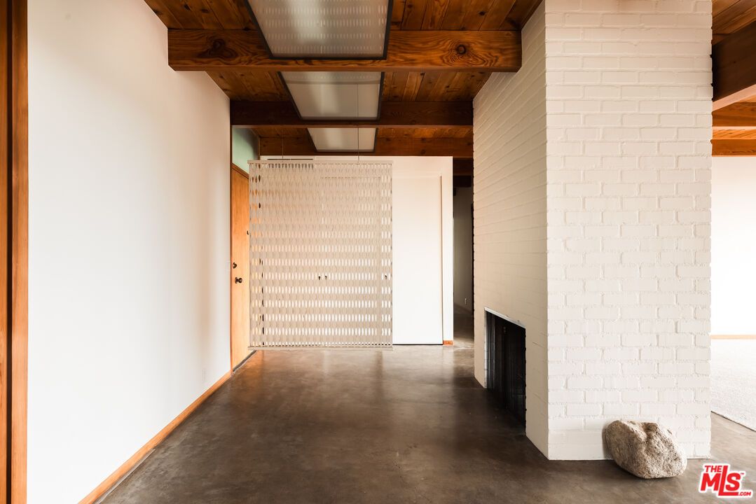 Fireplace, Interior, Stone Walls, Wooden Beams