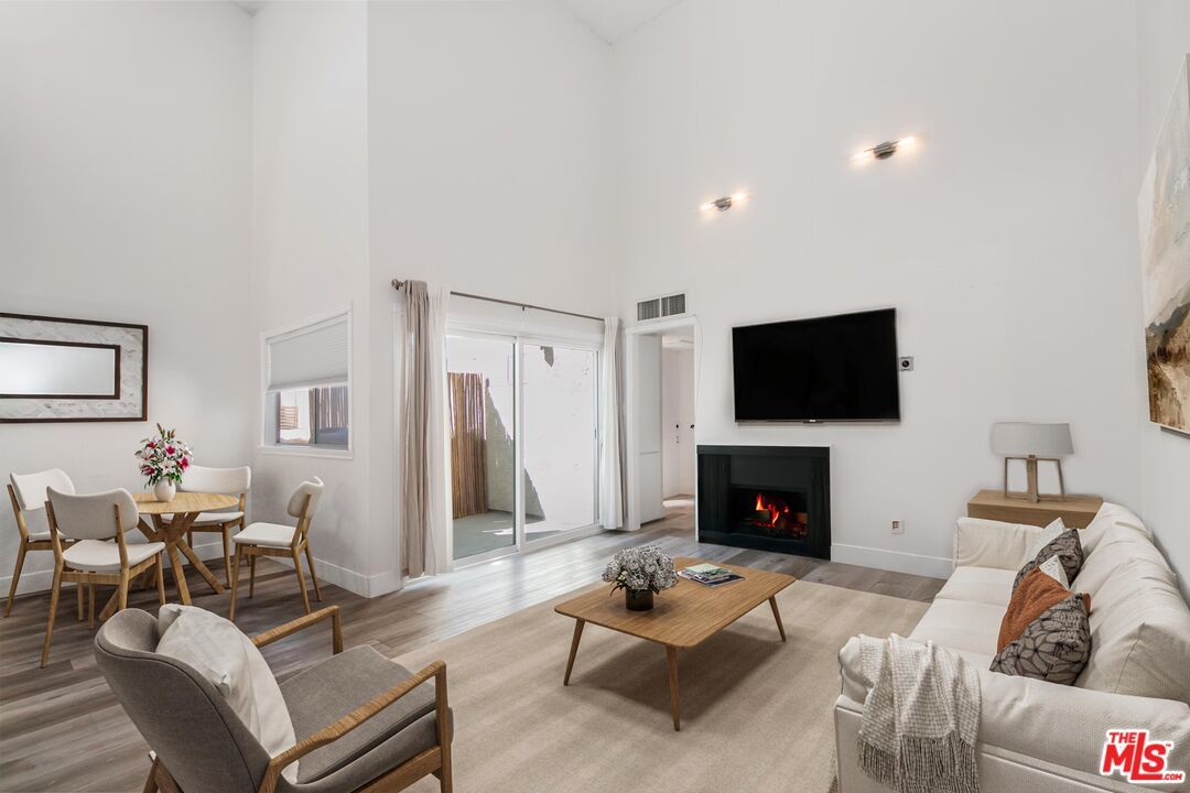 Dining room, Fireplace, Interior, Living room, Wood Texture Flooring