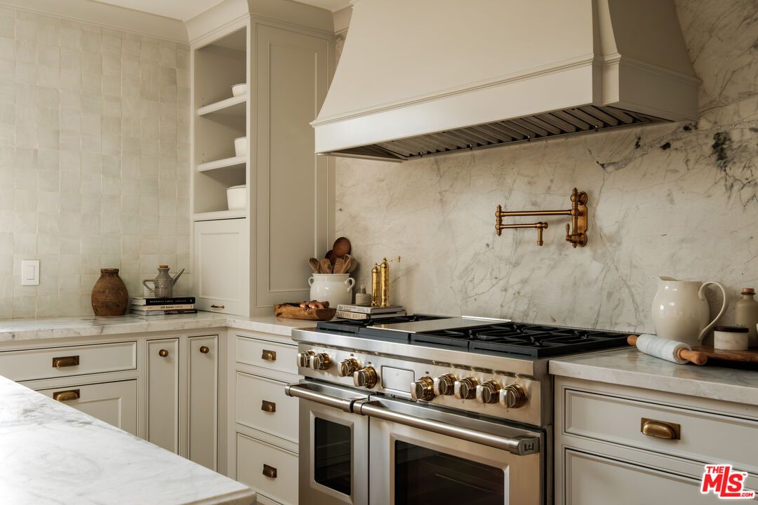 Interior, Kitchen, Marble Walls, Stainless Steel Appliances