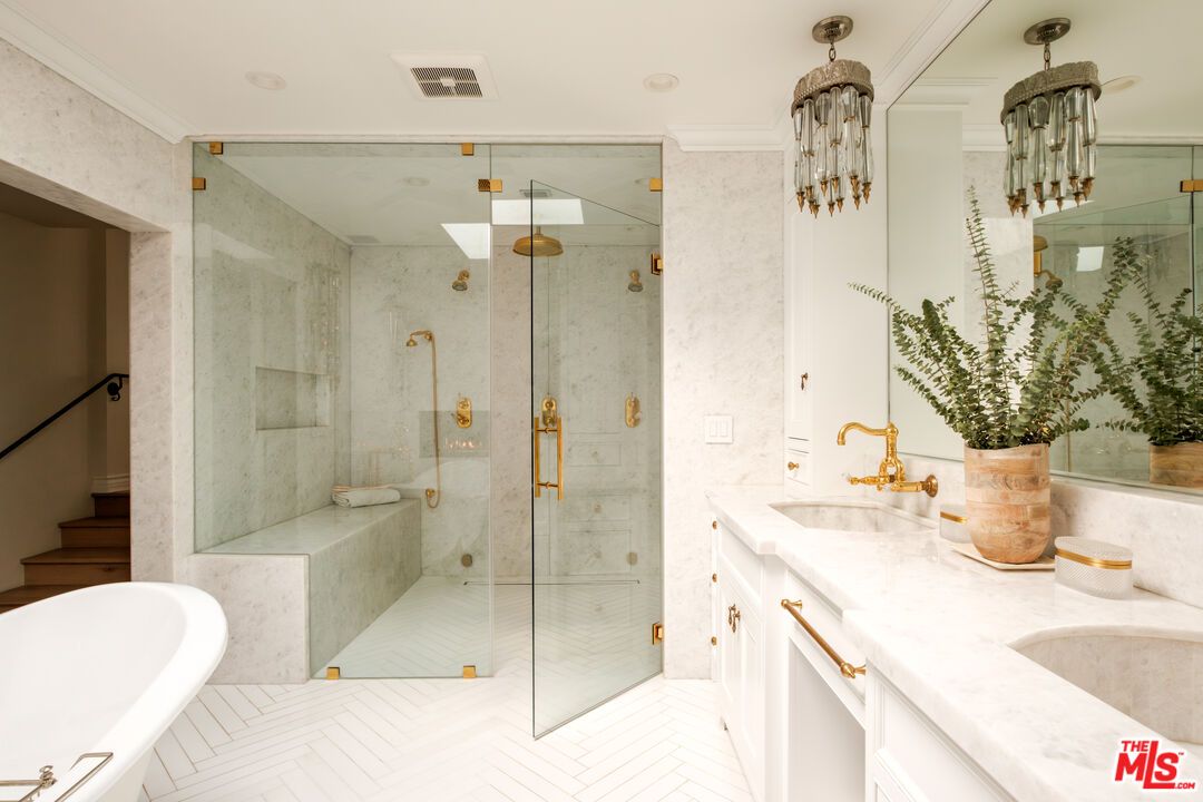 Bathroom, Dual Sink Vanities, Glass Shower, Interior