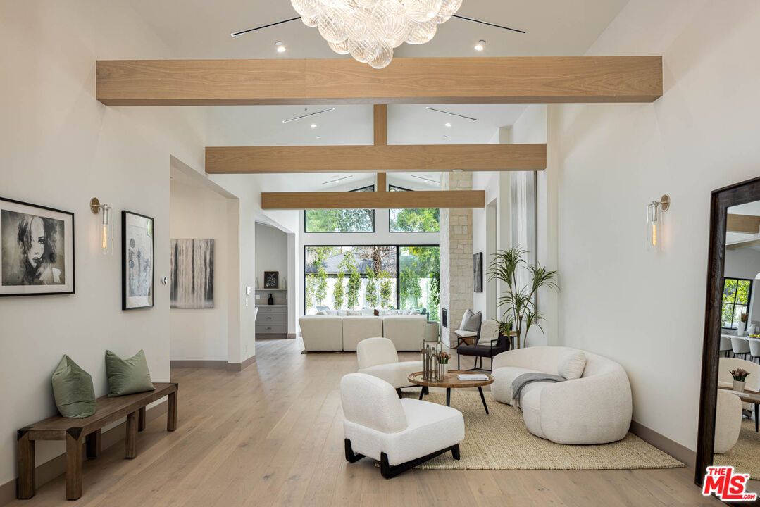 Interior, Living room, Recessed Lighting, Wooden Beams, Wood Texture Flooring