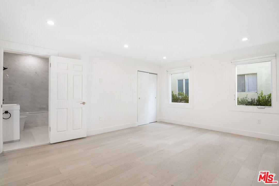 Bathroom, Empty room, Interior, Recessed Lighting, Wood Texture Flooring