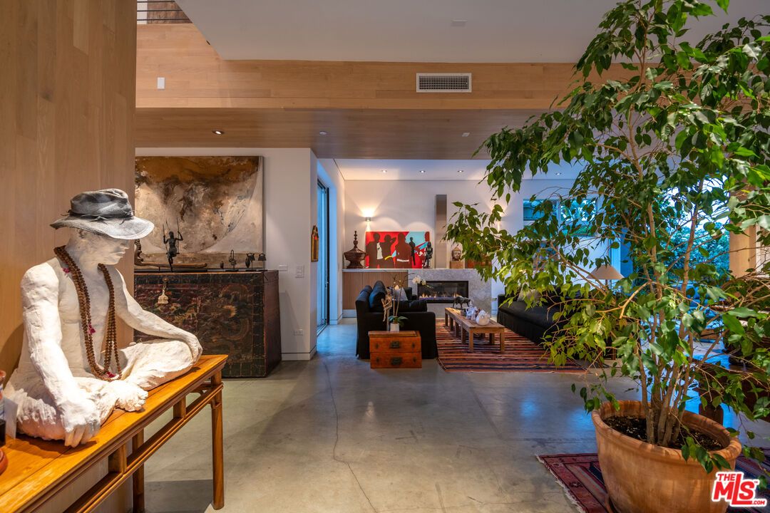 Fireplace, Interior, Recessed Lighting, Wooden Walls