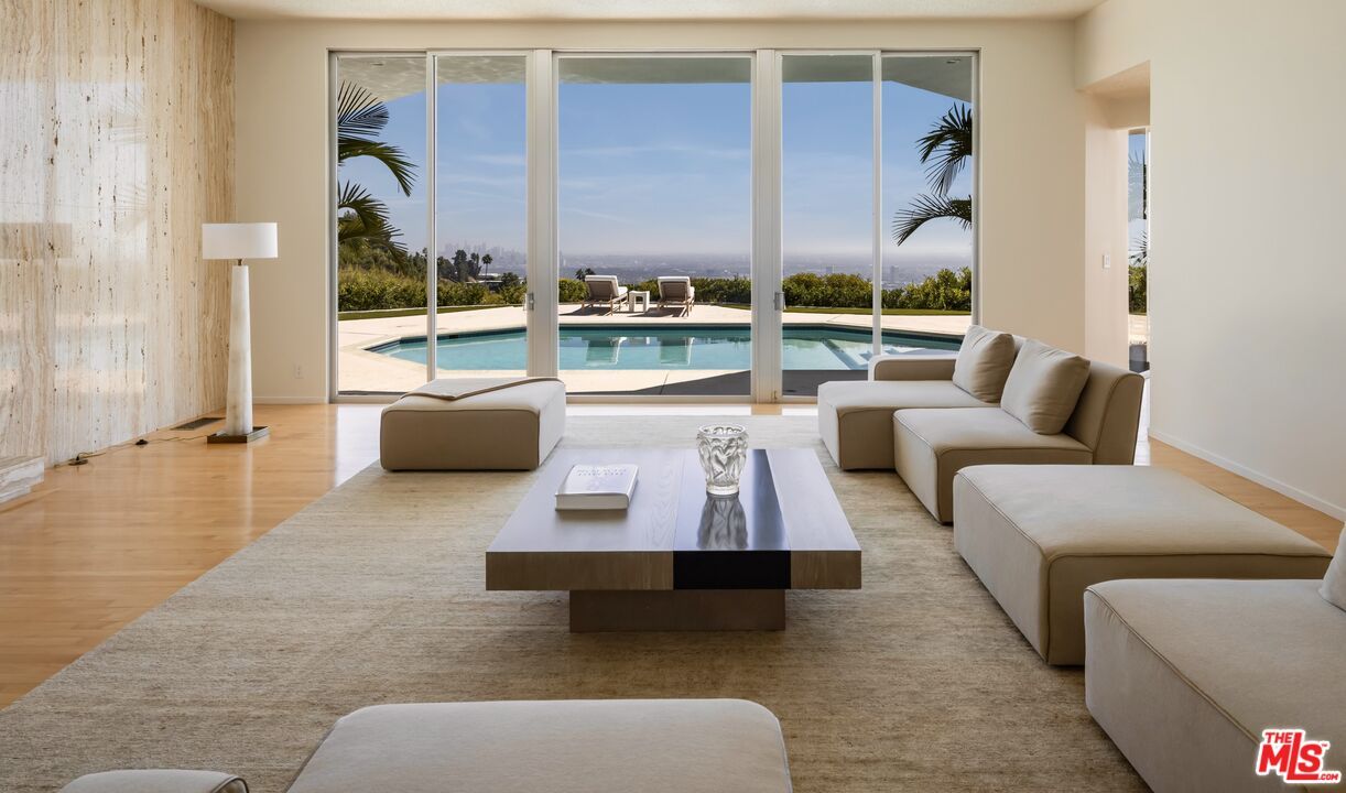 Interior, Living room, Pool, Water, Wood Texture Flooring, Wooden Walls