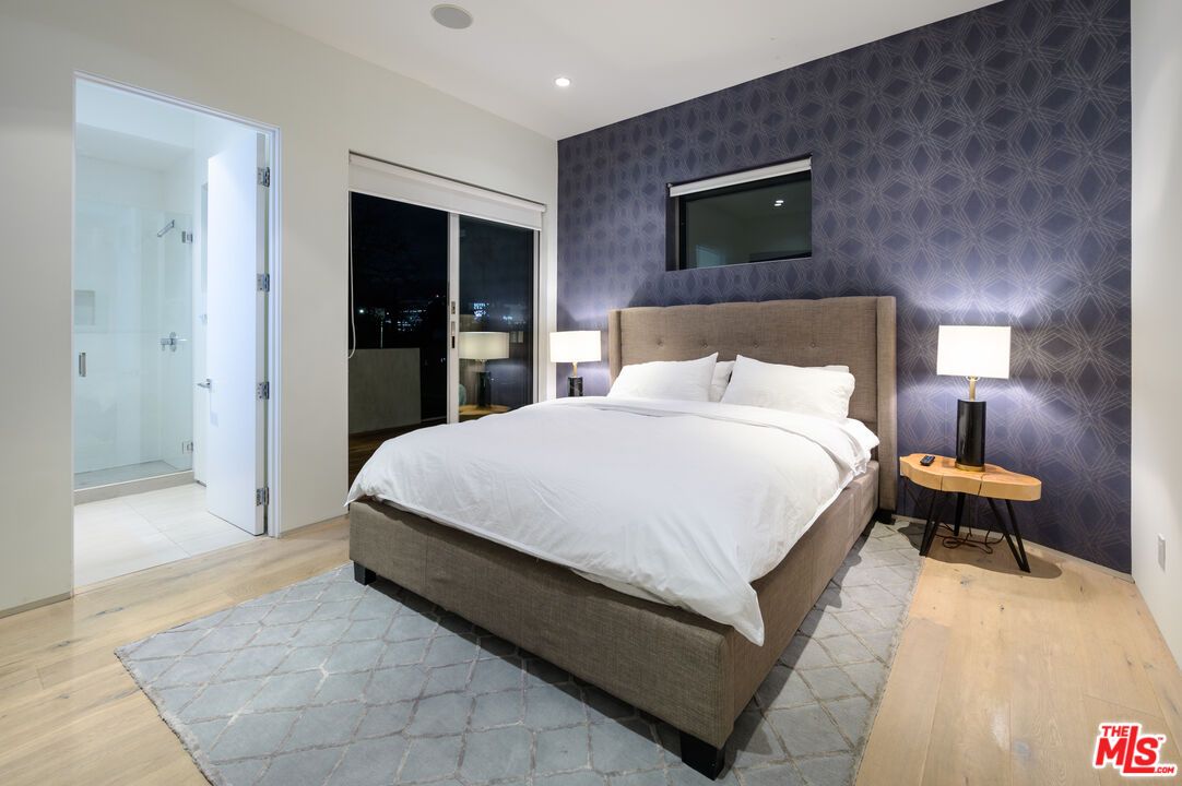 Bathroom, Bedroom, Glass Shower, Interior, Recessed Lighting, Wood Texture Flooring