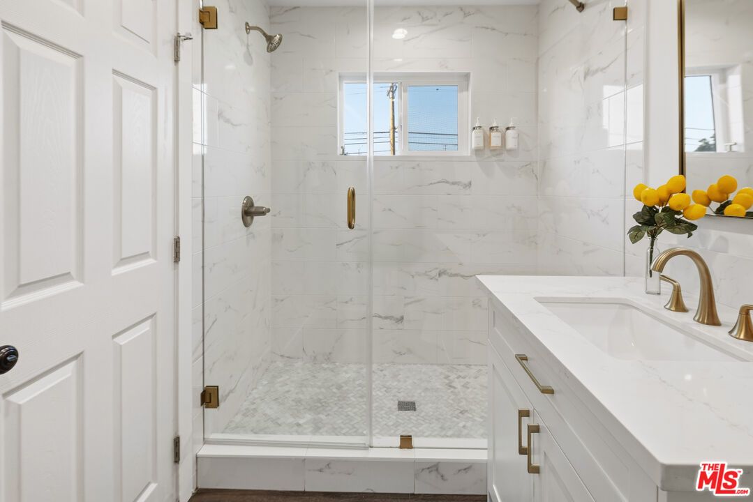 Bathroom, Glass Shower, Interior, Marble Walls