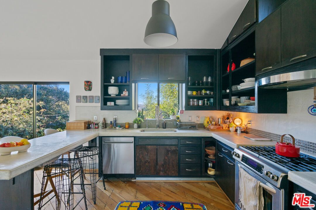 Interior, Kitchen, Stainless Steel Appliances, Wood Texture Flooring