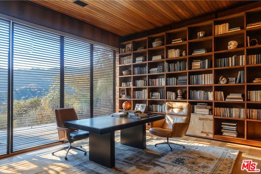 Home Office, Interior, Wooden Ceilings, Wood Texture Flooring