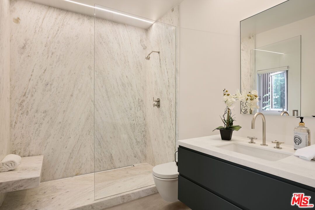 Bathroom, Glass Shower, Interior, Marble Walls